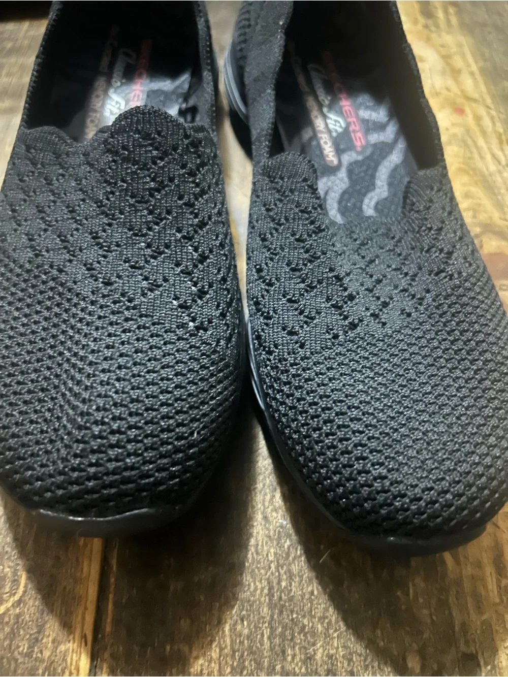 Skechers Seager Stat Women’s Memory Foam Black Slip Ons Size 6.5